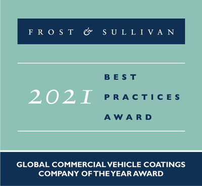 Axalta was recently named 2021 Global Commercial Vehicle Coatings Company 
of the Year by Frost & Sullivan.