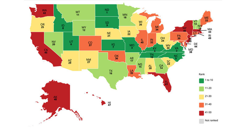 Ranking every state's highways on road conditions, safety and cost ...