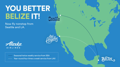 Alaska Airlines is now flying to Belize City from Seattle and Los Angeles.