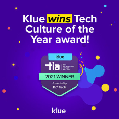 Klue Wins Culture of the Year Award at BC Technology Impact Awards (CNW Group/Klue)