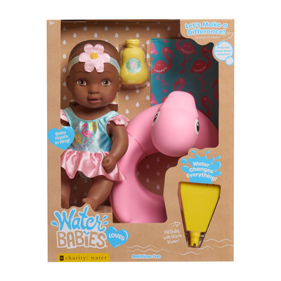 With every purchase of a WaterBabies doll, Just Play donates a percentage of proceeds to charity: water.