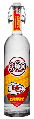 The 2021 Limited Edition 360 Vodka Chiefs Bottle.