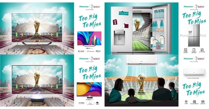 Hisense celebra la cuenta regresiva de un a&ntilde;o para la Copa Mundial de la FIFA 2022&trade; con la campa&ntilde;a Too Big to Miss