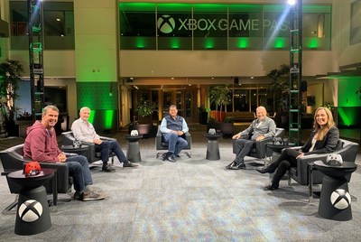 Microsoft Alumni Network Photo | Kennedy Byrne
From left, Gaming industry legends Robbie Bach, Ed Fries, Reggie Fils-Aimé, Peter Moore, and Bonnie Ross gather to record Xbox Pioneers: Creativity & Innovation -- Past, Present & Future.