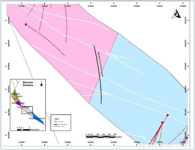 Figure 1: SB-2021-075 hole location within the Bralorne East Block. (CNW Group/Talisker Resources Ltd) Figure 1: SB-2021-075 hole location within the Bralorne East Block. (CNW Group/Talisker Resources Ltd)