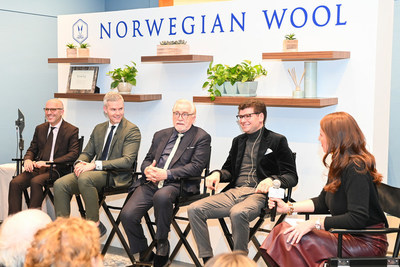 Norwegian Wool panel discussion featuring HBO Succession's Brian Cox and Million Dollar Listing star, Ryan Serhant along with Ivan Shaw, Photography Director of Condé Nast, and Michael Berkowitz, CEO & Founder of Norwegian Wool to discuss fashion trends in the luxury business world.