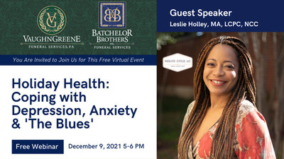 We hope you can join us for this free virtual community event promoting Holiday Health. It will be held on December 9th at 5pm. Simply log on and enjoy Leslie Holley's interactive presentation.