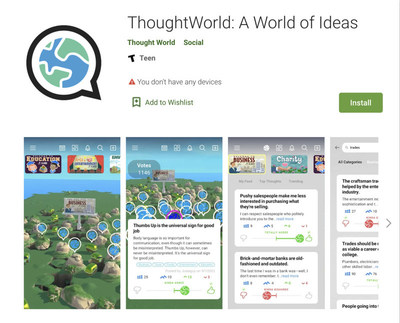 Find ThoughtWorld's new app on the Google Play Store