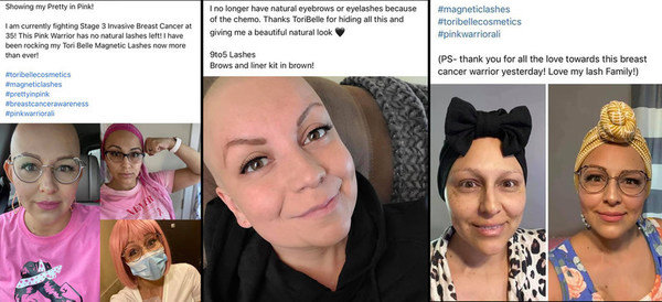 Cancer warriors wearing Tori Belle Cosmetics Magnetude Magnetic Eyeliner and Lashes.