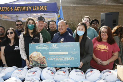 Northgate Market partners with Hyundai and Congressman Lou Correa to deliver turkey vouchers and groceries to hundreds of families.
