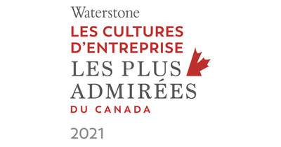 Waterstone Les cultures d'entreprise les plus admires du Canada 2021 (Groupe CNW/Nordia)