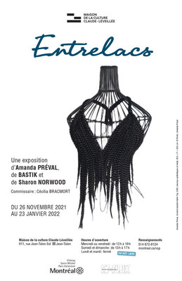Affiche de l'exposition Entrelacs  la maison de la culture Claude-Lveille (Groupe CNW/Ville de Montral - Arrondissement de Villeray - Saint-Michel - Parc-Extension)