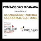 Compass Group Canada named as one of Canada's Most Admired Corporate Cultures 2021