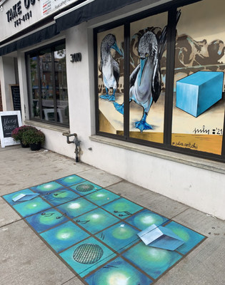 Art installation by local artist, Julia Antohi at Noctua Bakery in participation with the Junction's 2nd Annual Window Wonderland free art walk from Nov. 26, 2021 to Jan. 2, 2022.

Photo Credit: Gavin Jolly (CNW Group/The Junction BIA)