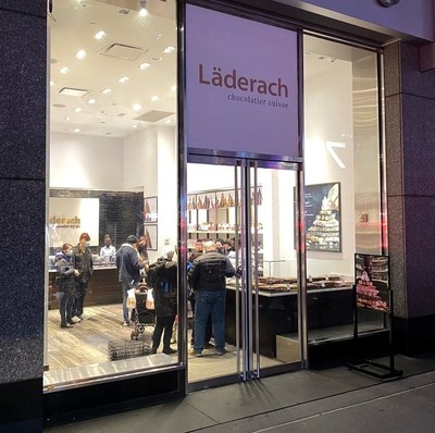 In November 2021, Läderach opened a store on 7th Avenue near Times Square in New York City to provide local chocolate lovers and tourists with the ultimate premium fresh chocolate experience.