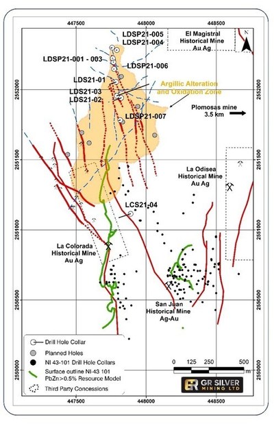 Figure 2: Geological Map of the Loma Dorada – La Colorada Targets (CNW Group/GR Silver Mining Ltd.)