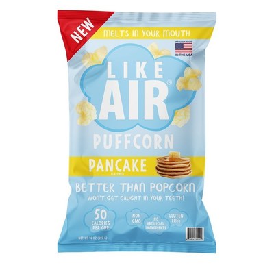 Like Air®, a family-owned brand that’s reinventing snacking with its flavorful melt-in-your-mouth Puffcorn, announced today the exclusive national retail release of its Like Air® Pancake Puffcorn at Sam’s Club locations nationwide. Beginning today, Pancake, the most popular Like Air® Puffcorn flavor, will be available in 14 oz. packaging for purchase at nearly 600 Sam’s Club locations and at SamsClub.com.