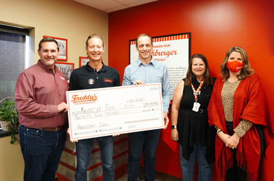 (Left to Right) Brian Wise, Sr. VP of Franchise Operations; Ben Simon, Sr. VP of Corporate Operations; Rob Scholl, Red Cross Board Member; Deborah Brinegar, Red Cross Board Member; Jeny Mash, Kansas Regional Philanthropy Officer, Red Cross