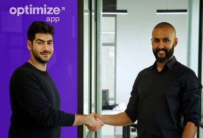 OptimizeApp CEO and Founder Bader Alkazemi (left) pictured with Newly-appointed OptimizeApp CMO and Co-Founder Eid Almujaibel (right)