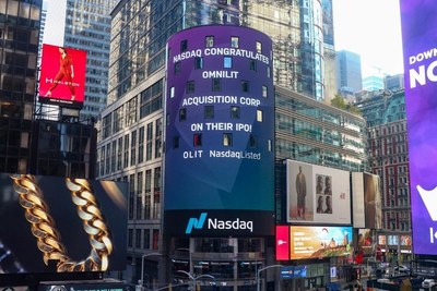 OmniLit Acquisition Corp. IPO announcement in Times Square