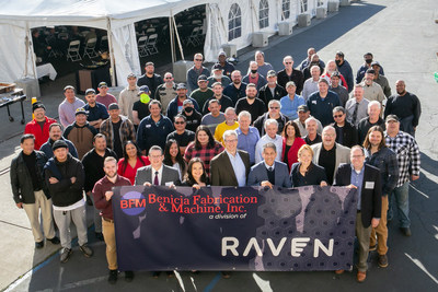 Employees gathered at Benicia Fabrication & Machine on Tuesday, Nov. 30, 2021, to celebrate Raven SR's acquisition of Benicia Fabrication & Machine.