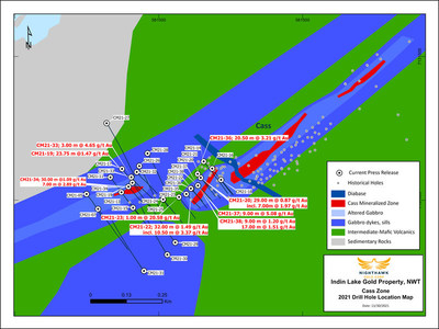Figure 2 – Plan View of Cass Drilling (Western Extension) (CNW Group/Nighthawk Gold Corp.)