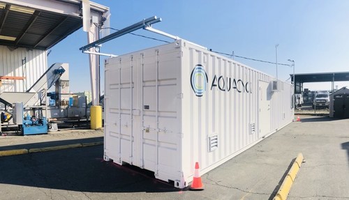 Aquacycl's BioElectrochemical Treatment Technology (BETT) generates direct electricity while cleaning wastewater 1,000 times more concentrated in organic carbon than a typical city sewer. The modular and scalable system is housed in a standard shipping container, providing industrial pretreatment treatment as a service.