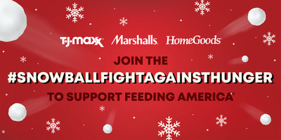 T.J.Maxx, Marshalls, and HomeGoods partner with Brandy to launch a virtual snowball fight taking place on TikTok from 12/2- 12/26 to benefit Feeding America.