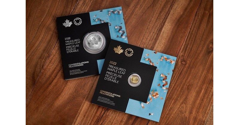 Casa da Moeda Real Canadense (Royal Canadian Mint) apresenta o presente de ouro e prata puros com lingotes premium em embalagem especial
