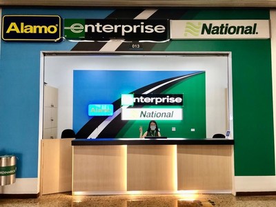 The new tri-branded Enterprise, National and Alamo rental branch at Medellin International Airport is Enterprise’s 11th location in Colombia. (PRNewsfoto/Enterprise Holdings, Inc.)