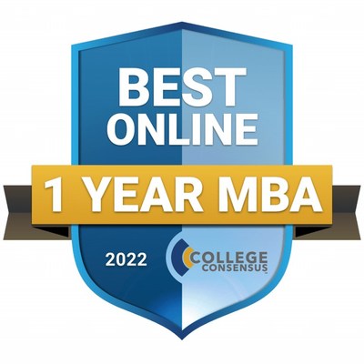 College Consensus Best Online 1-Year MBA Badge