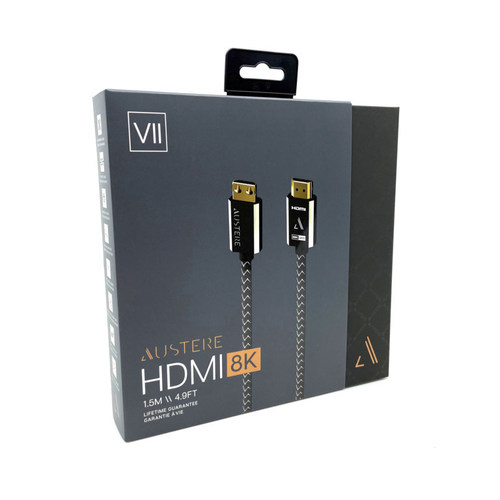 Austere 8K Ultra-High-Speed HDMI cable certified for HDMI 2.1 by the HDMI Forum are maximize the experience of latest 8K TVs and Gaming Consoles and Software.