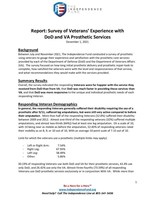 Report: Survey of Veterans’ Experience with DoD and VA Prosthetic Services