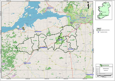 Figure 1: Prospecting licenses location map, Rathkeale block (CNW Group/Adventus Mining Corporation)