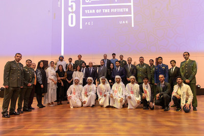 Diplomats and Emirati students celebrated the UAE’s 50th National Day and Golden Jubilee.