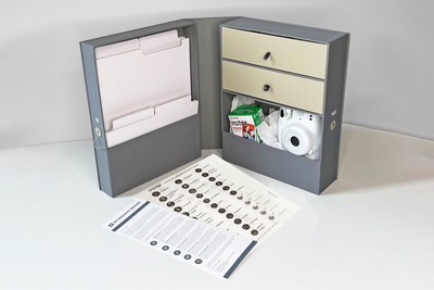 The Wyndham Grand Reconnected Keepsake Box is the ultimate organizer to help capture and preserve travel memories. Each box includes a Fujifilm Instax® Mini 11 with film plus custom travel labels, drawers, dividers and more.