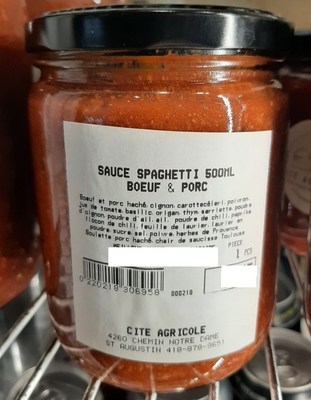 Sauce spaghetti boeuf et porc (Groupe CNW/Ministre de l'Agriculture, des Pcheries et de l'Alimentation)