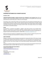 ShaMaran September 2021 Payments Received (CNW Group/ShaMaran Petroleum Corp.)