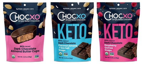 The following ChocXO products will be available in-store: the Coconut, Almond, and Sea Salt Snaps, the Raspberry Quinoa Snaps, and ChocXO's newest Dark Chocolate Almond Butter Cups