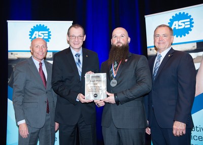 (L to R): ASE President and CEO Tim Zilke, retired BSRO Training Manager Glenn Dahl, Russell Rhodes, and ASE Chairman Mark Polke.