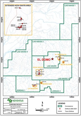 Figure 1: Drill Plan Map for Curipamba Project (CNW Group/Adventus Mining Corporation)