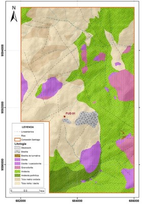 Figure 13: Geological Map for Santiago Concession (CNW Group/Adventus Mining Corporation)