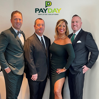 PayDay Employer Solutions executive team celebrates the acquisition of StarPay Payroll & HR. Pictured left to right: Justin Deal, VP Sales, Richard Black, Partner, Renee Deal, Partner, John Sullivan. COO.