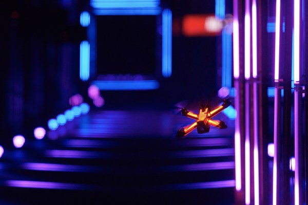 A DRL Racer4 drone races in the 2021-22 DRL World Championship Season