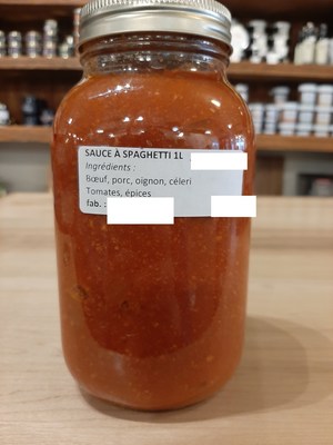 Sauce à spaghetti (Groupe CNW/Ministère de l'Agriculture, des Pêcheries et de l'Alimentation)