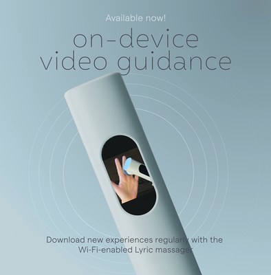 On-device video guidance is delivered via the Lyric’s full-color touchscreen – a unique feature not offered by any other percussion massager.