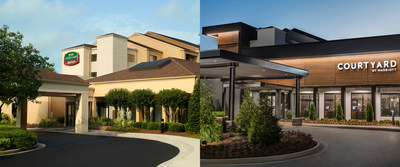 Courtyard by Marriott Exterior, Before and After