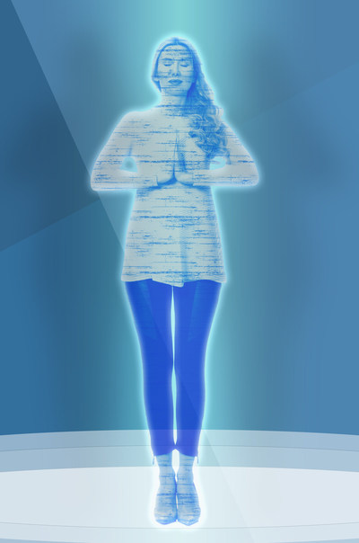 Artist rendition of a Hologram Available through product packaging, powered by Augmented Reality
