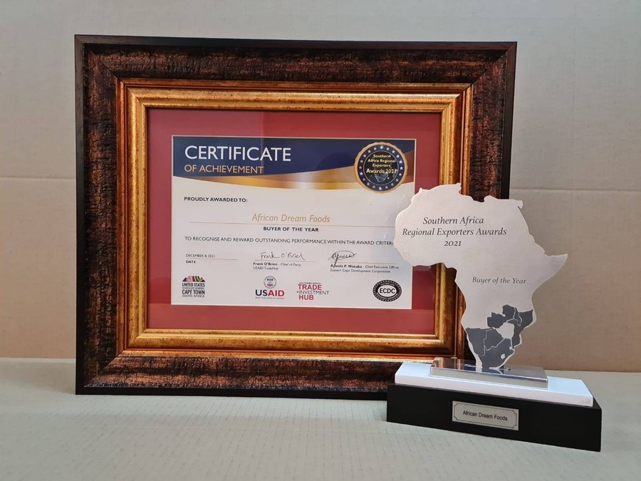 African Dream Foods Wins 2021 Southern Africa Regional Exporter Awards as Buyer Of The Year - Vimarsana News