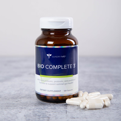 Bio Complete 3,  a Revolutionary 3-in-1 Gut Health Supplement includes Probiotics, Prebiotics and Postbiotics